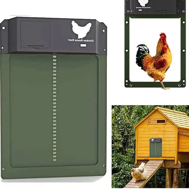 Automatic Chicken Coop Door System for Poultry – Secure Timed Door Opener for Hens and Outdoor Coops