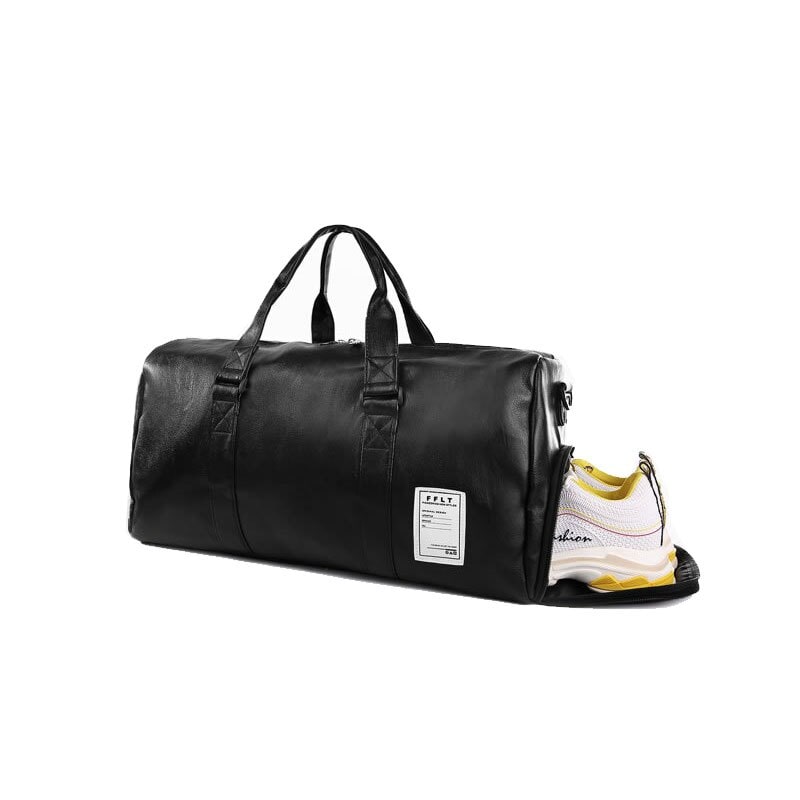 Gym Travel Carry on Duffel Bag with Shoulder Strap Faux Leather Water Resistant - Image 6