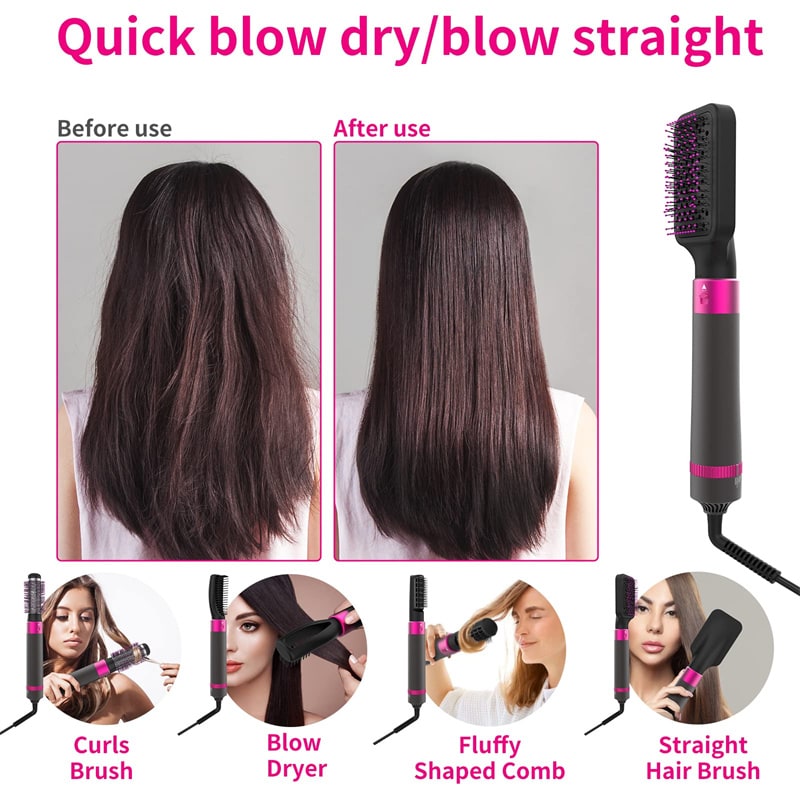 Hair Dryer and Diffuser Blow Brush with 5 Interchangeable Attachments and Comb for Styling - Image 2