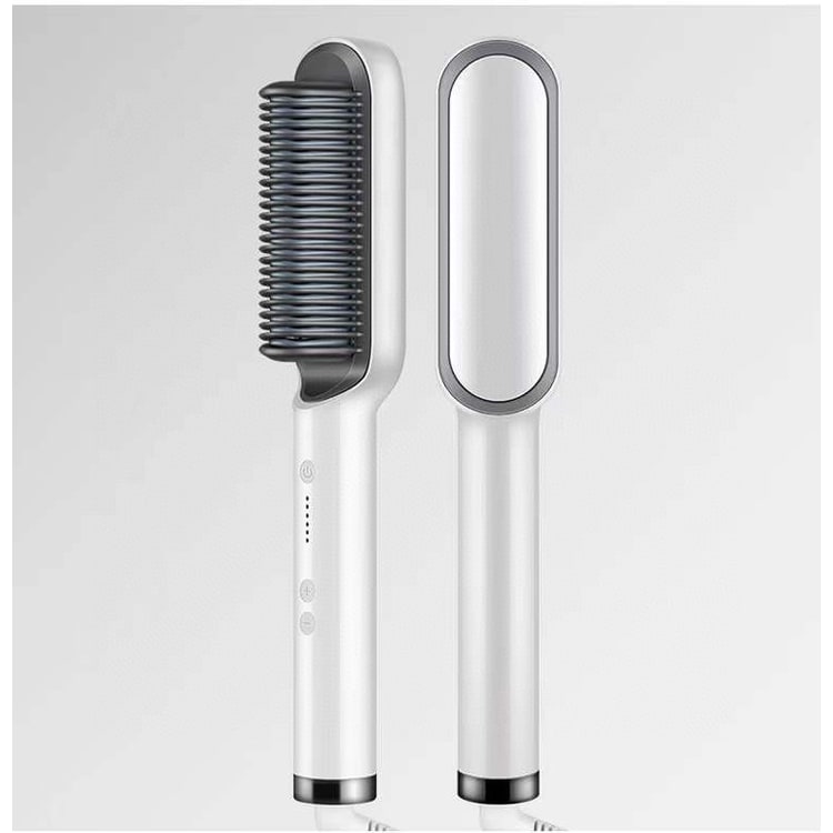 Hair Straightener Brush Heated Ceramic Flat Iron and Temperature Control - Image 1