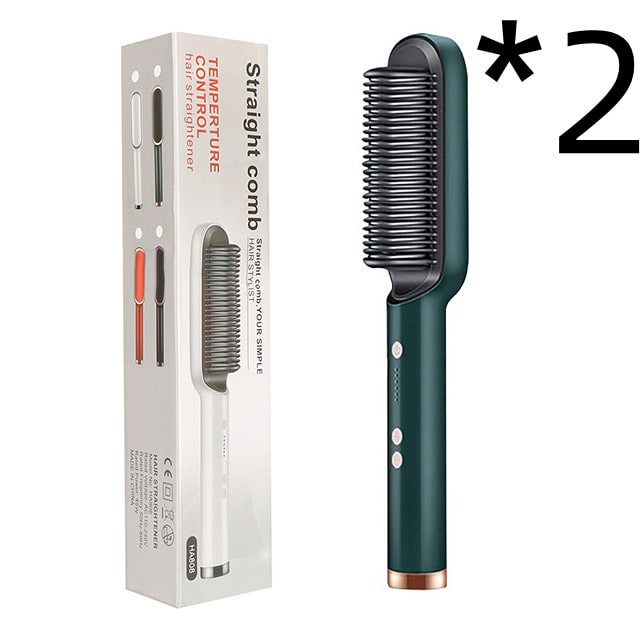 Hair Straightener Brush Heated Ceramic Flat Iron and Temperature Control - Image 2