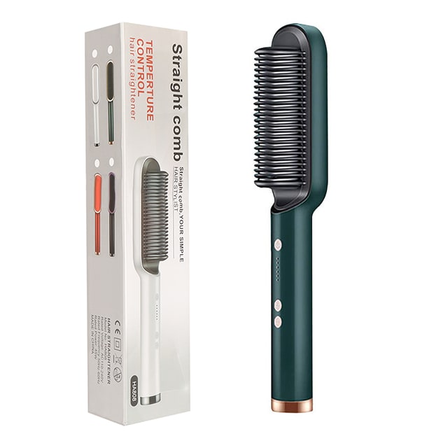 Hair Straightener Brush Heated Ceramic Flat Iron and Temperature Control - Image 21