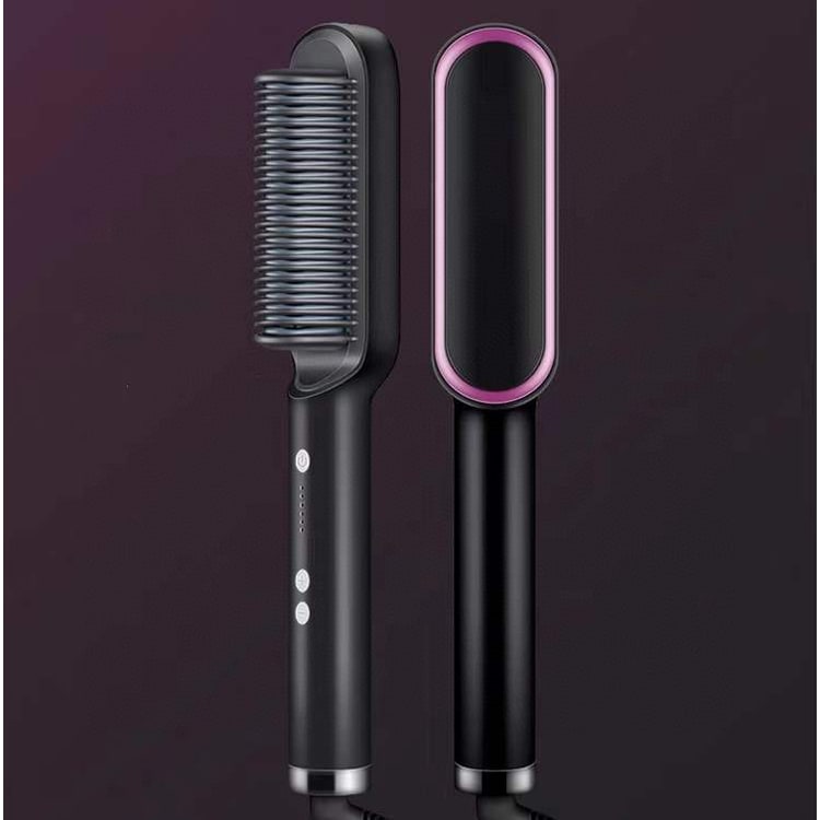 Hair Straightener Brush Heated Ceramic Flat Iron and Temperature Control - Image 22