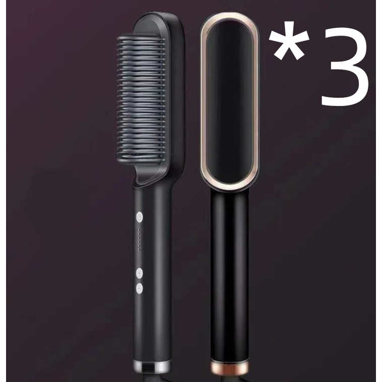 Hair Straightener Brush Heated Ceramic Flat Iron and Temperature Control - Image 23