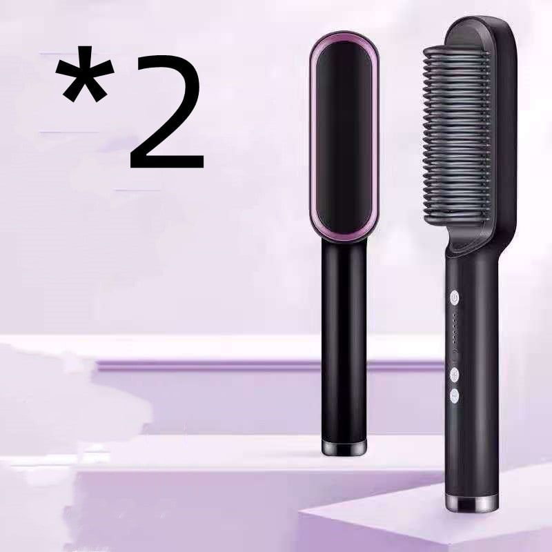 Hair Straightener Brush Heated Ceramic Flat Iron and Temperature Control - Image 25