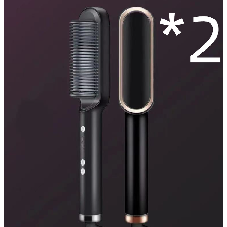 Hair Straightener Brush Heated Ceramic Flat Iron and Temperature Control - Image 26