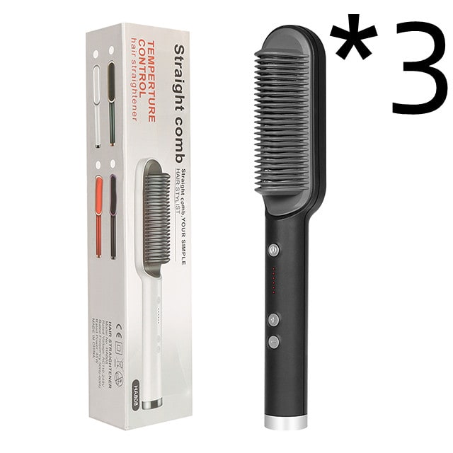 Hair Straightener Brush Heated Ceramic Flat Iron and Temperature Control - Image 37