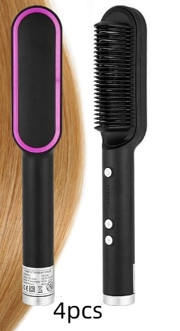 Hair Straightener Brush Heated Ceramic Flat Iron and Temperature Control - Image 4