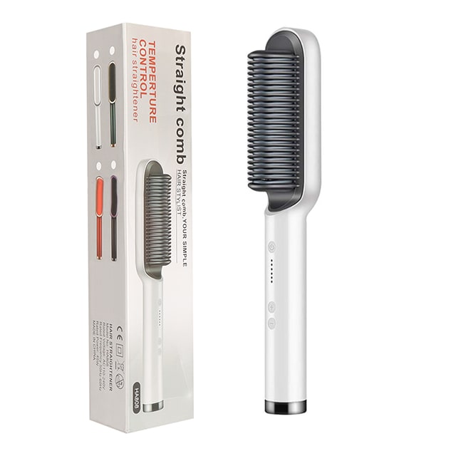 Hair Straightener Brush Heated Ceramic Flat Iron and Temperature Control - Image 40