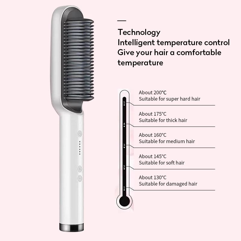 Hair Straightener Brush Heated Ceramic Flat Iron and Temperature Control - Image 45