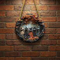 Halloween 3D Resin Wall Art Panel Decor Twisted Rope Hanging for Living Room Bedroom Wood - Image 1