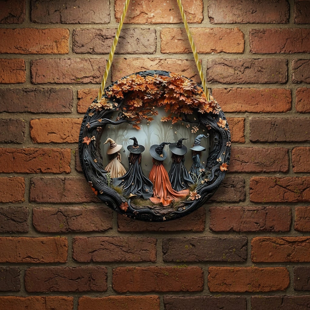 Halloween 3D Resin Wall Art Panel Decor Twisted Rope Hanging for Living Room Bedroom Wood - Image 1