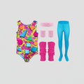 Halloween 80s Workout Costume Party Outfit with Leotard Leg Warmers and Headband Clothes - Image 1