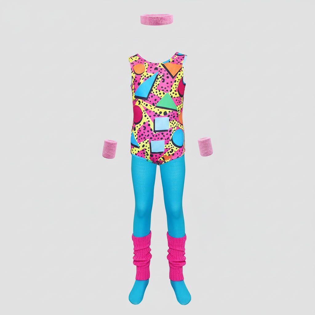 Halloween 80s Workout Costume Party Outfit with Leotard Leg Warmers and Headband Clothes - Image 10