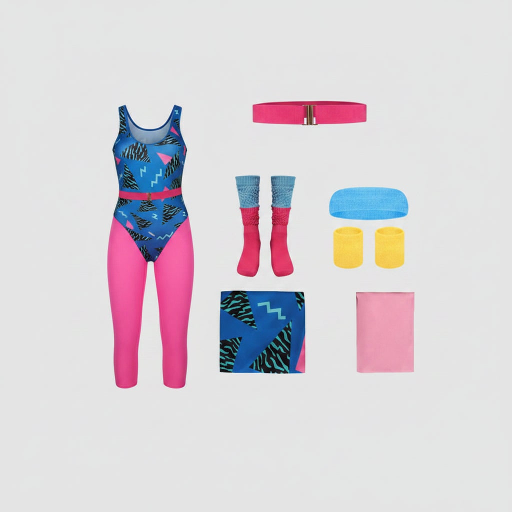 Halloween 80s Workout Costume Party Outfit with Leotard Leg Warmers and Headband Clothes - Image 5
