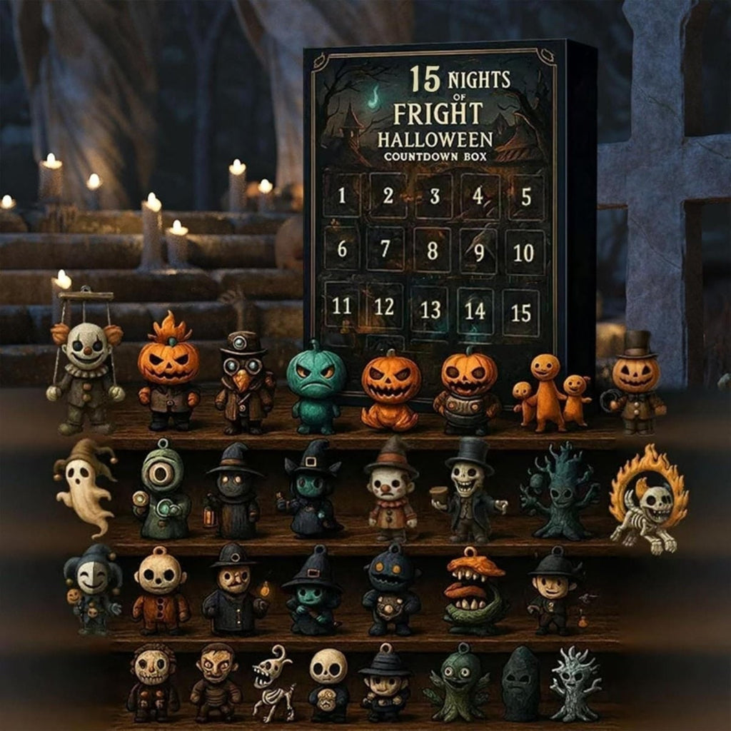 Halloween Advent Calendar Countdown with Spooky Miniature Figurines for Holiday Decoration - Image 3
