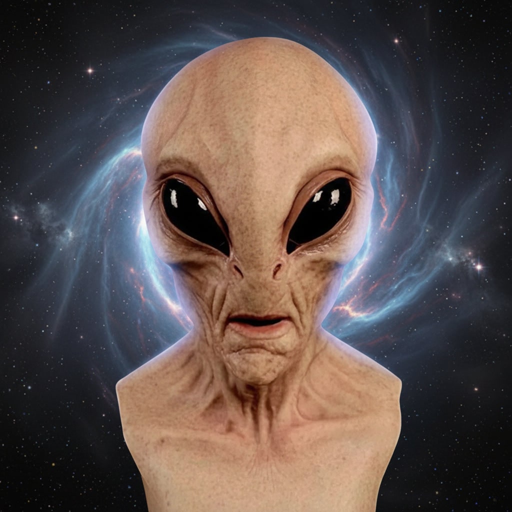 Halloween Alien Full Head Mask with Creepy Realistic Wrinkled Latex Design for Costume Party - Image 2