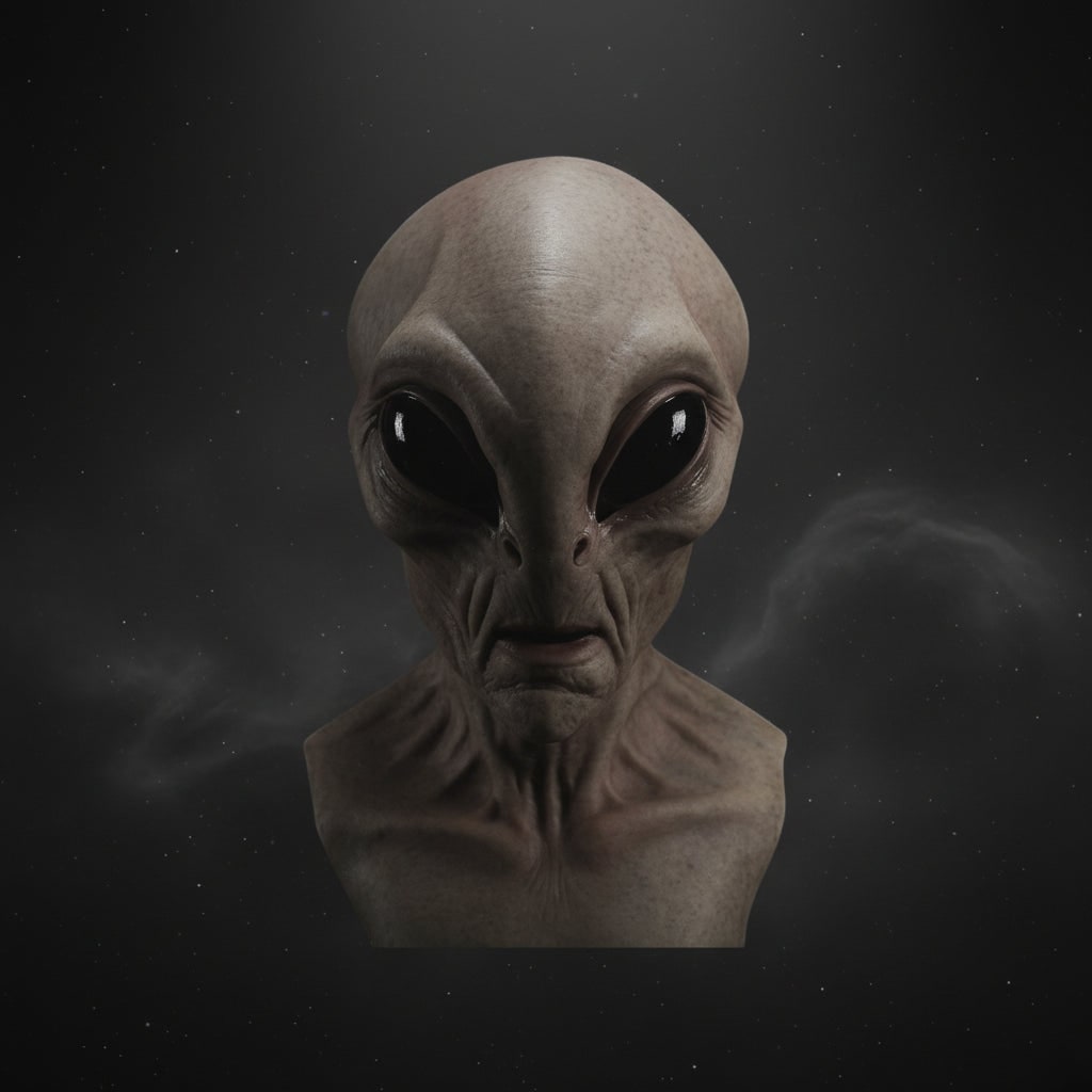 Halloween Alien Full Head Mask with Creepy Realistic Wrinkled Latex Design for Costume Party - Image 3
