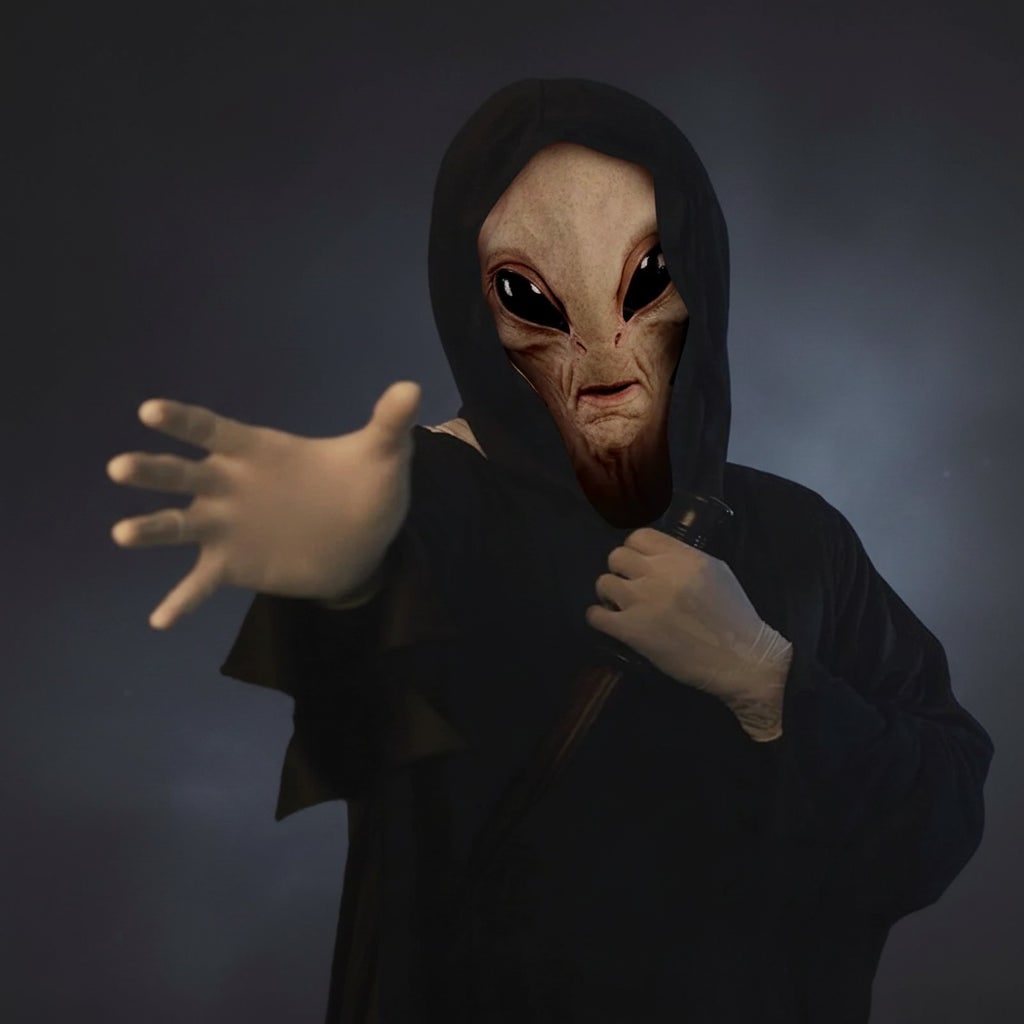 Halloween Alien Full Head Mask with Creepy Realistic Wrinkled Latex Design for Costume Party - Image 4