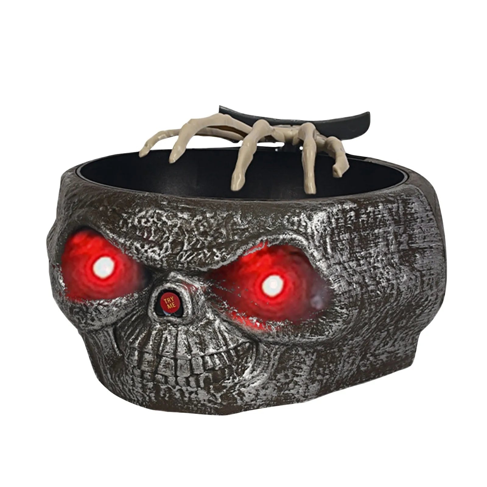 Halloween Animated Candy Bowl with Motion Activated Skeleton Hand and LED Eyes - Image 7