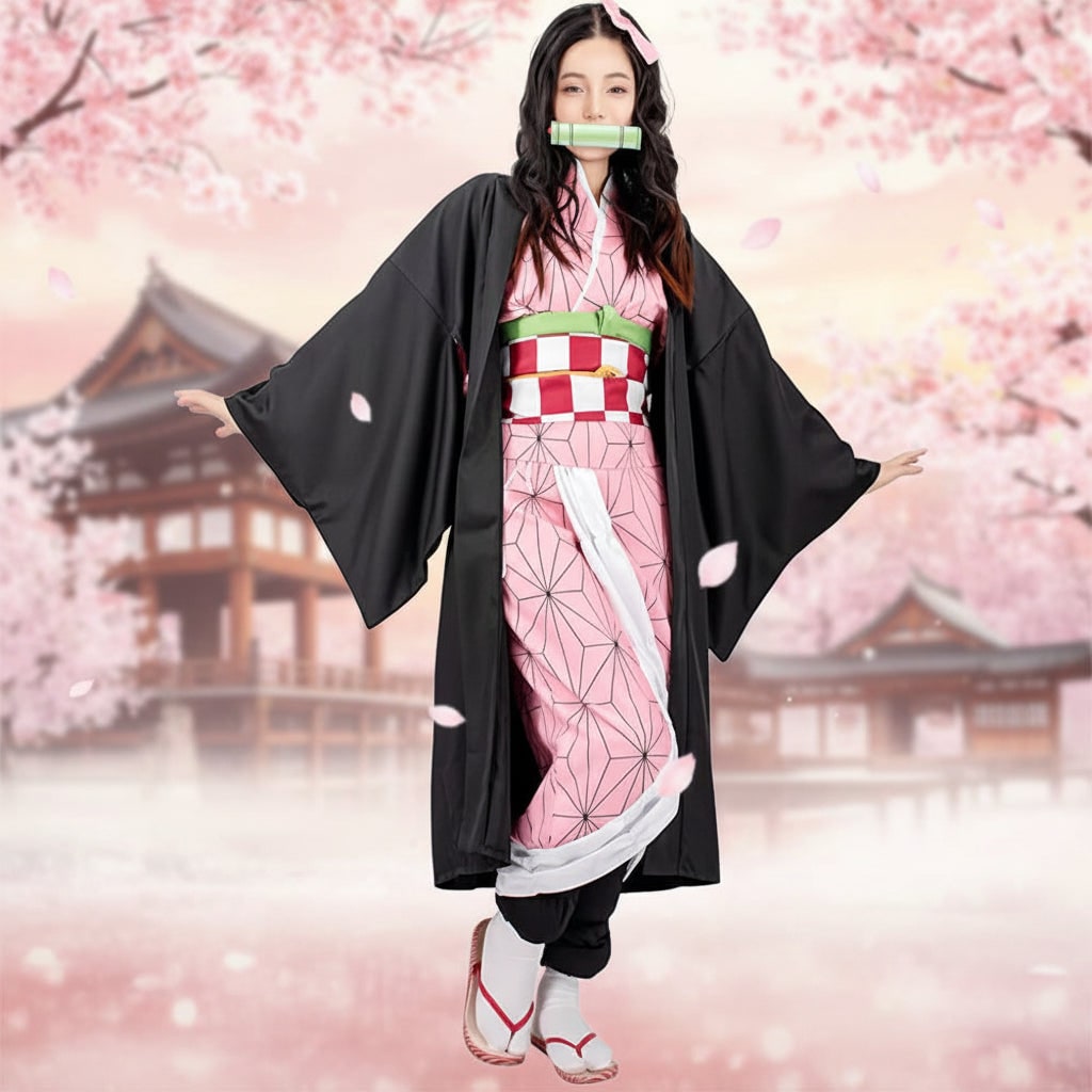 Halloween Anime Cosplay Costume for Female Characters with Haori Robe and Uniform Set - Image 1