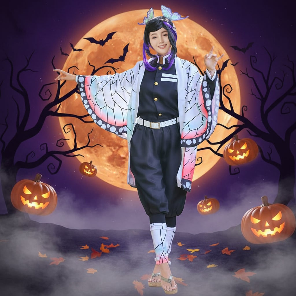 Halloween Anime Cosplay Costume for Female Characters with Haori Robe and Uniform Set - Image 4