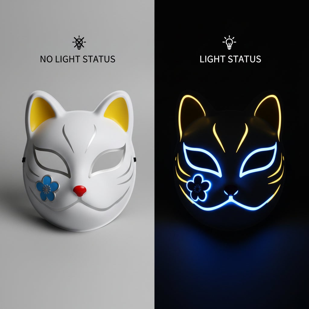 Halloween Anime Cosplay Costume Set with Layered Bob and Light-Up Fox - Image 4