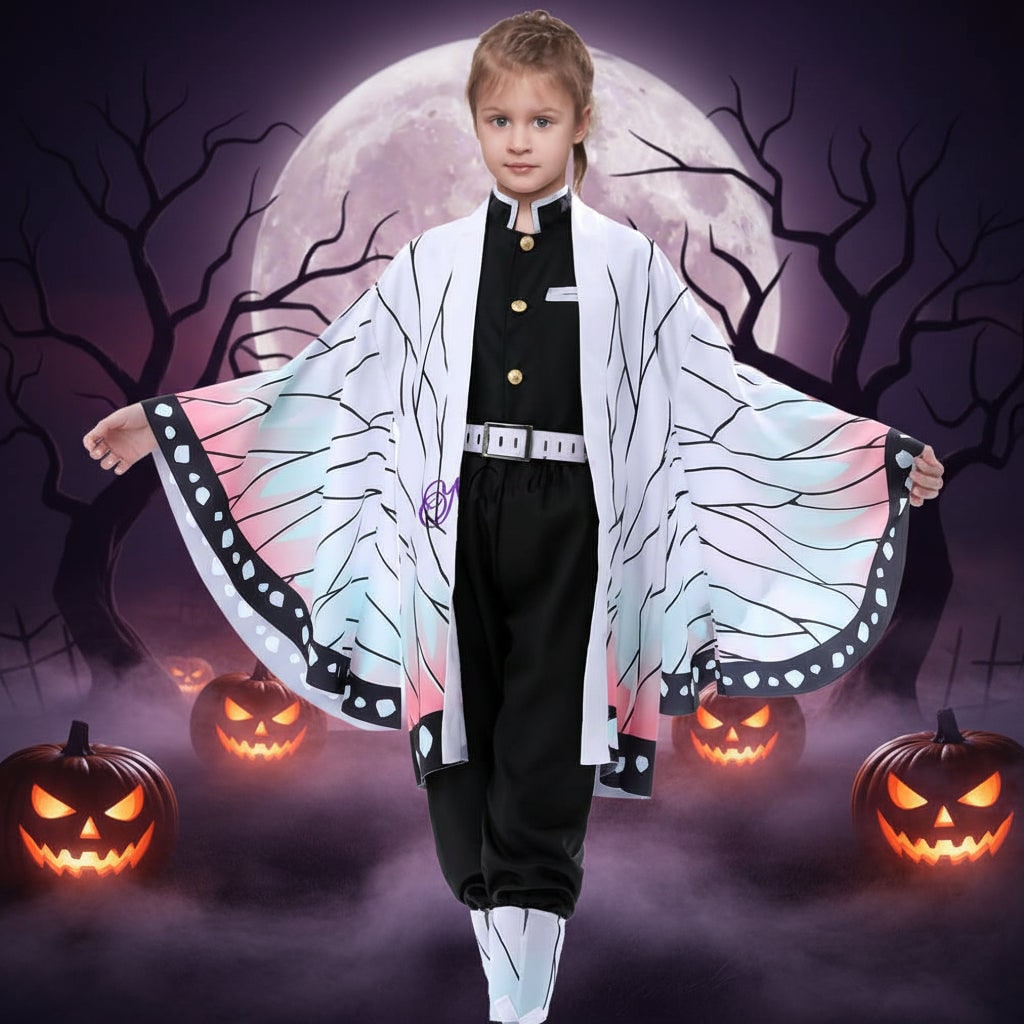 Halloween Anime Cosplay Costume with Butterfly Kimono Jacket and Accessories Set - Image 2