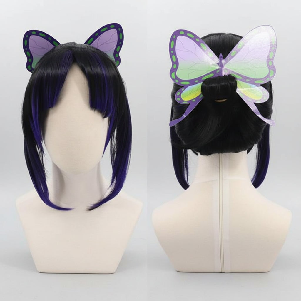 Halloween Anime Cosplay Costume with Butterfly Kimono Jacket and Accessories Set - Image 3