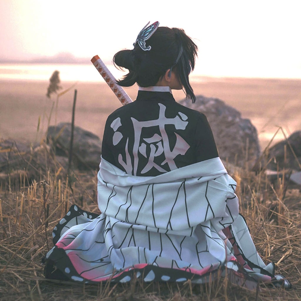 Halloween Anime Cosplay Costume with Butterfly Kimono Jacket and Accessories Set - Image 9