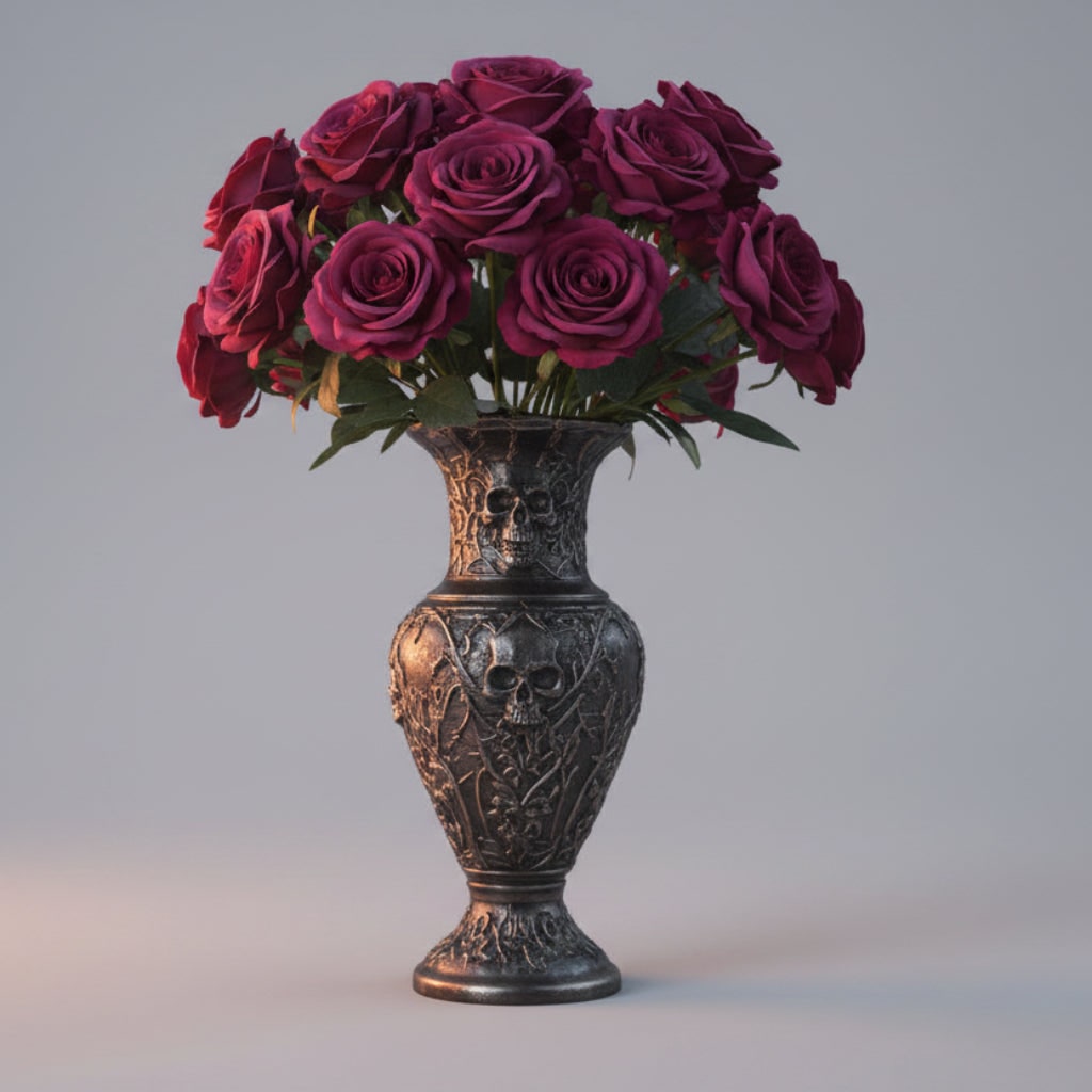 Halloween Artificial Flowers in Bulk Roses with Stems and Layered Petals for Vase Arrangements - Image 1