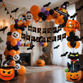 Halloween Balloon Arch Kit with Garland Decoration Foil Banner Bat Decals and Glue Dots - Image 6