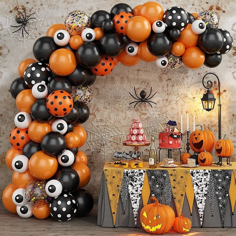Halloween Balloon Arch Kit with Garland Foil and Eyeball Decorations Reusable - Image 8