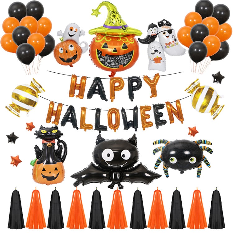 Halloween Balloon Decorations Arch Kit with Foil and Latex Blow Up - Image 1