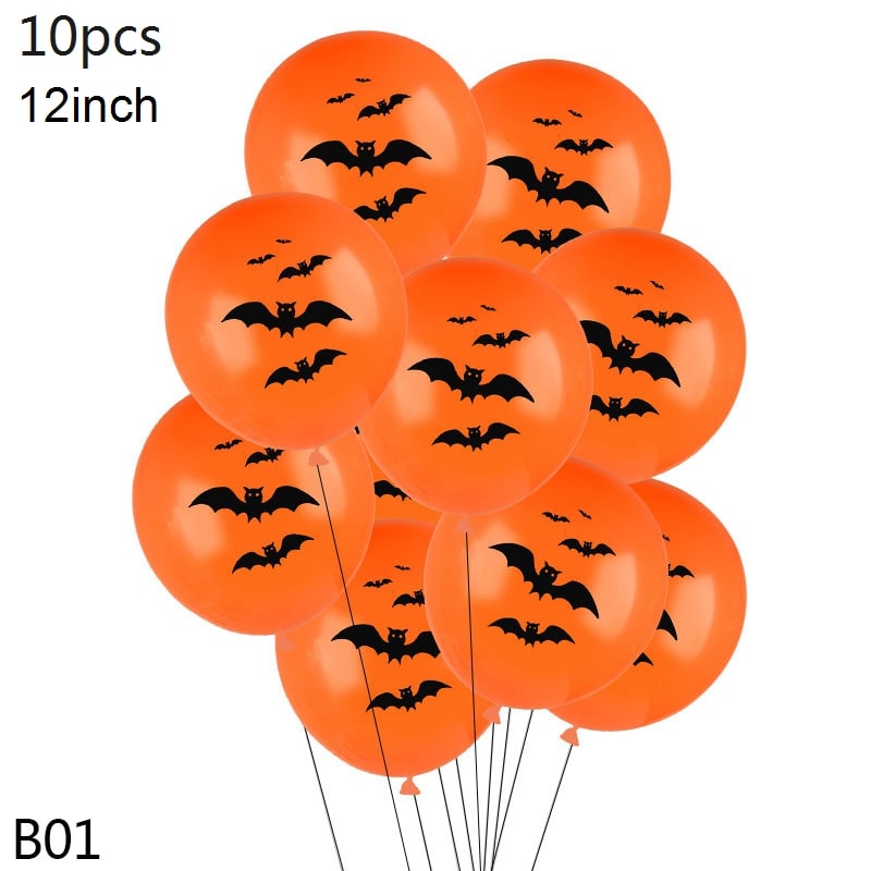 Halloween Balloons for Party Decoration with Spooky Printed Graphics and Happy Birthday Designs - Image 12