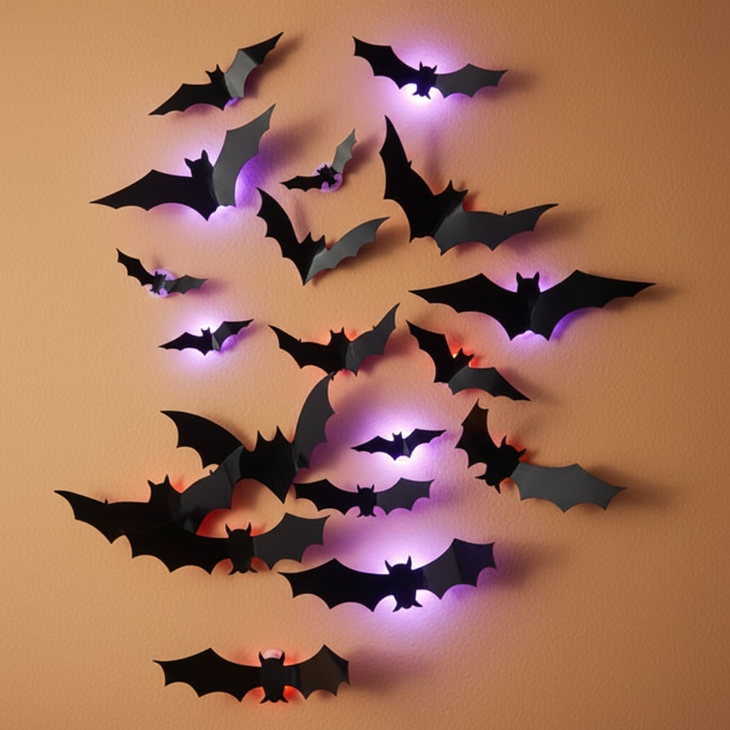 Halloween Bat Decorations with LED Lights for Outdoor Party and Indoor Yard Decor - Image 1