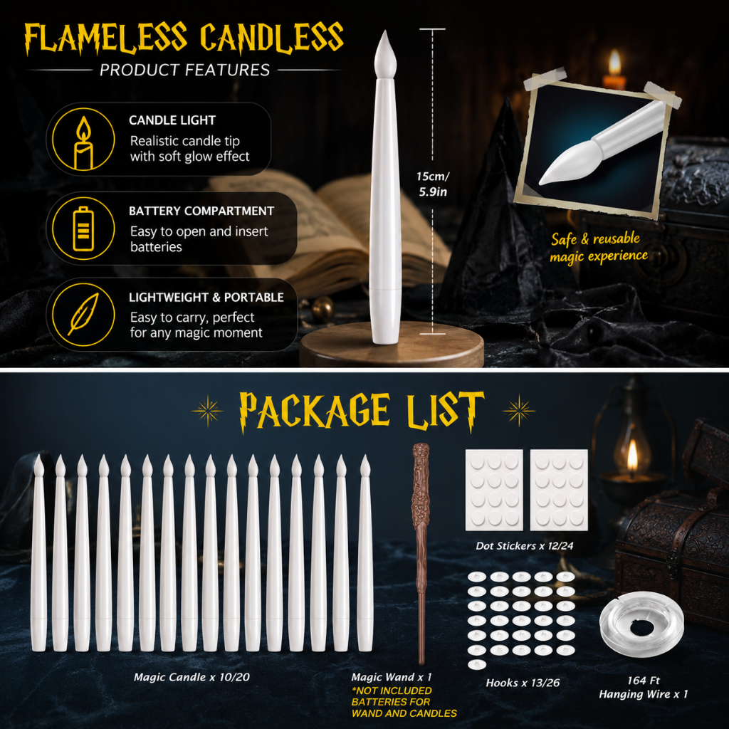 Halloween Battery Operated LED Flameless Floating Candles with Remote Control - Image 4