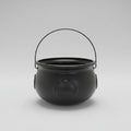 Halloween Black Plastic Cauldron Bucket Large with Wire Handle for Trick or Treat Party Decoration - Image 2