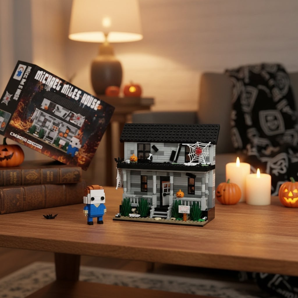 Halloween Building Blocks Haunted House Toy Set Magnetic Pieces for Wooden Play - Image 2