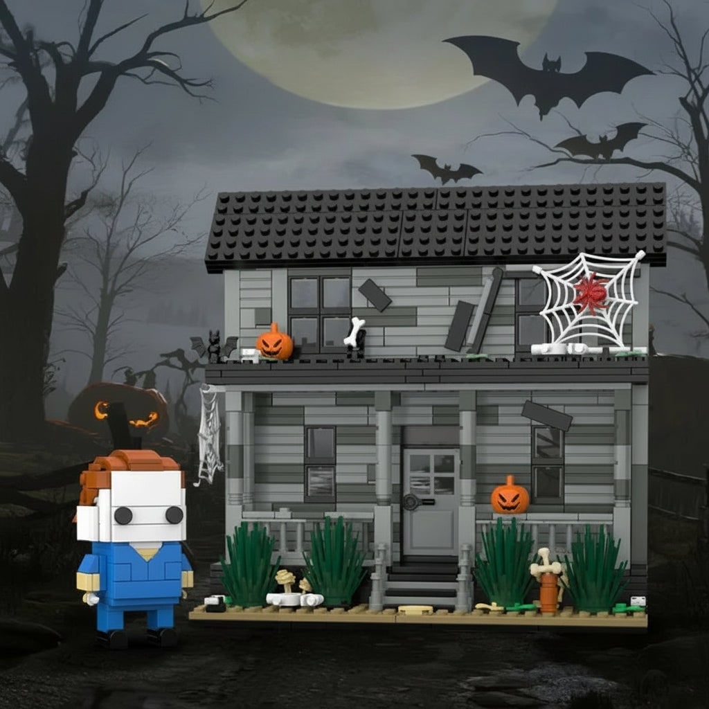 Halloween Building Blocks Haunted House Toy Set Magnetic Pieces for Wooden Play - Image 4