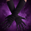 Halloween Claw Gloves Costume with Long Black Plastic Elbow Length White - Image 1