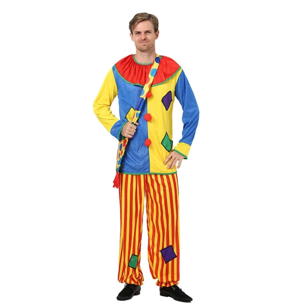 Halloween Clown Costume Outfit Tunic Pants and Ruffled Collar for Party and Circus Dress-Up - Image 4