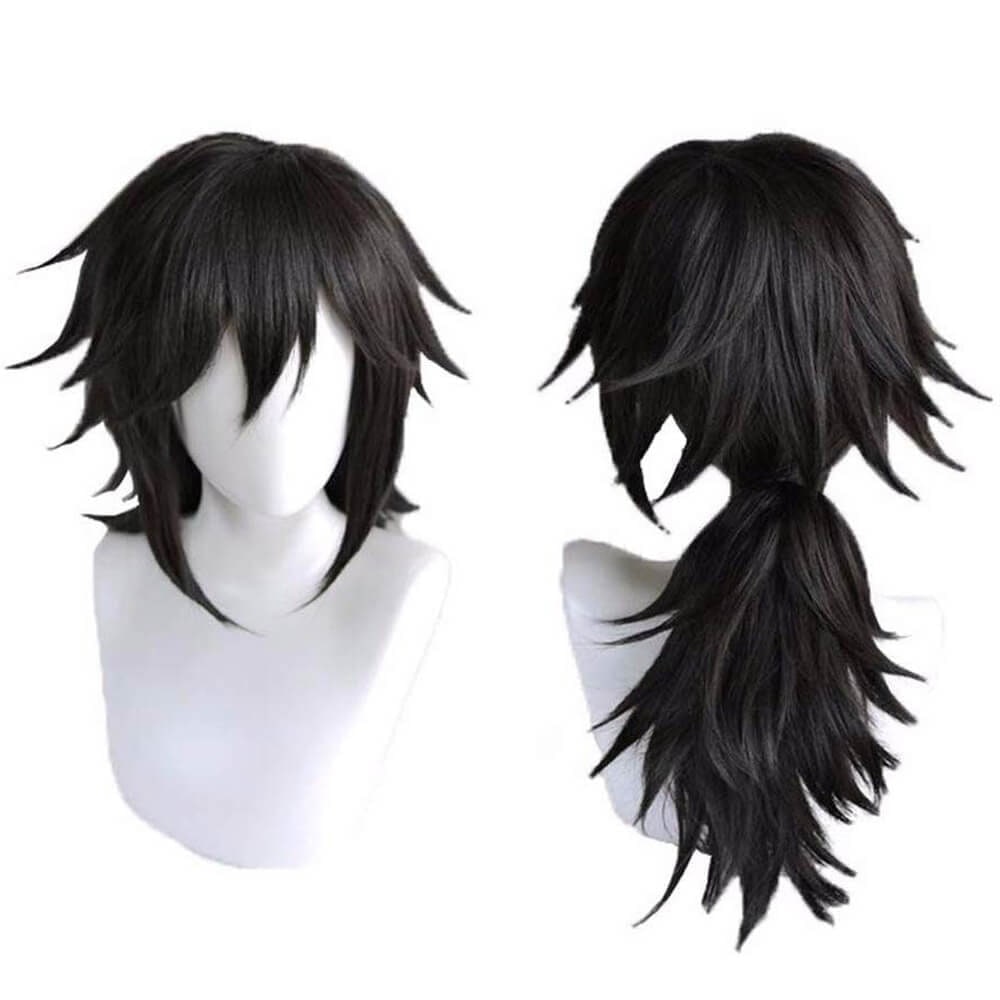 Halloween Cosplay Anime Wig with Spiky Layered Cut and Blunt Bangs for Costume Dress Up Party - Image 4