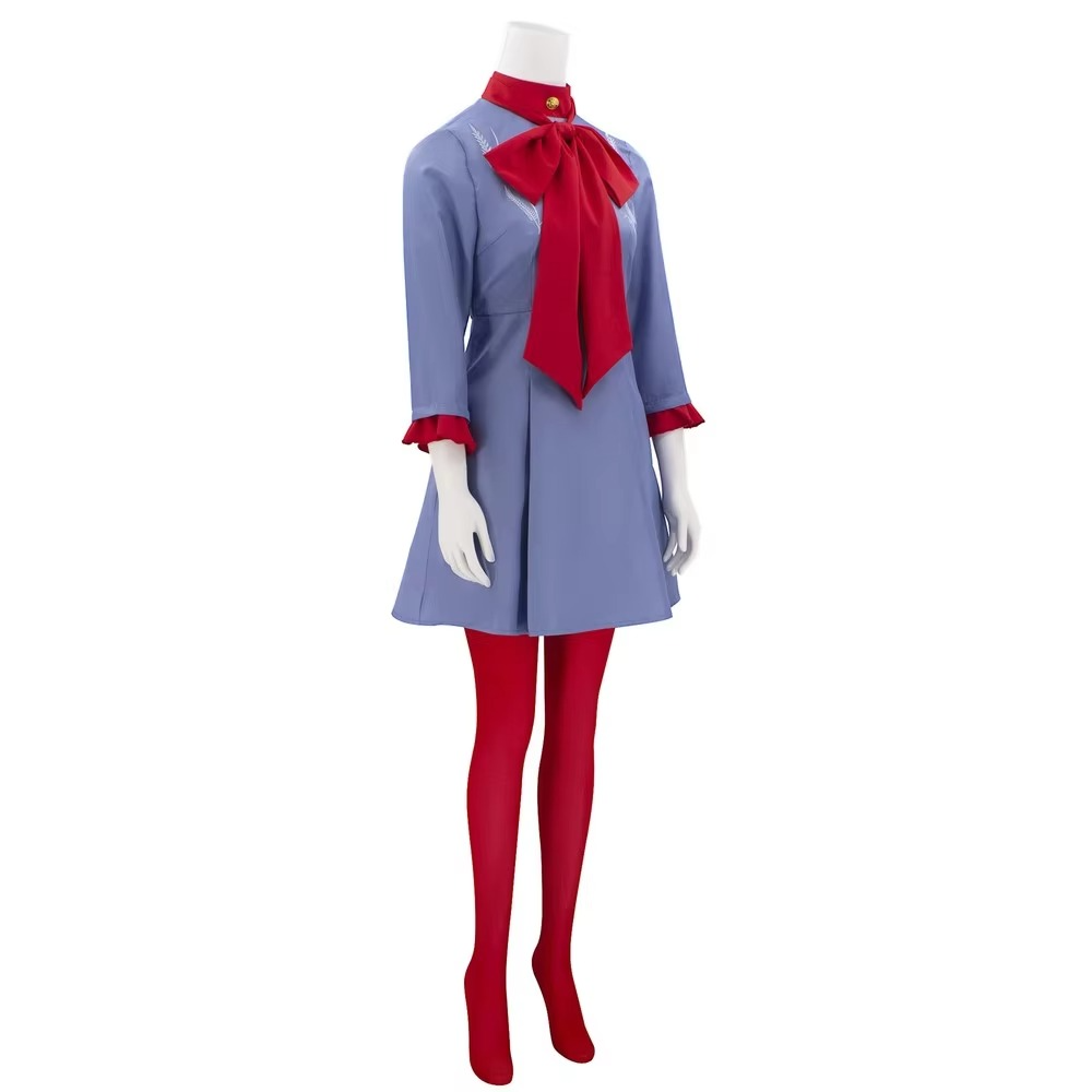 Halloween Cosplay Costume Anime Dress with Red Bow and Collar for Party Events - Image 3
