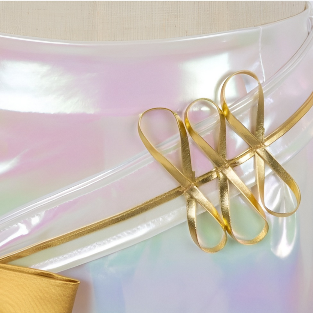 Halloween Cosplay Costume Kpop Stage Outfit with Iridescent Holographic Crop Top and Skirt - Image 6