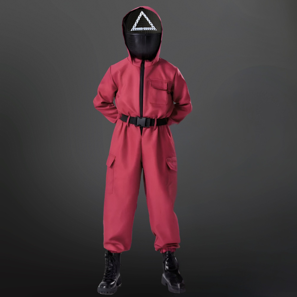Halloween Cosplay Costume Police Officer Jumpsuit with Mask and Accessory Set - Image 1
