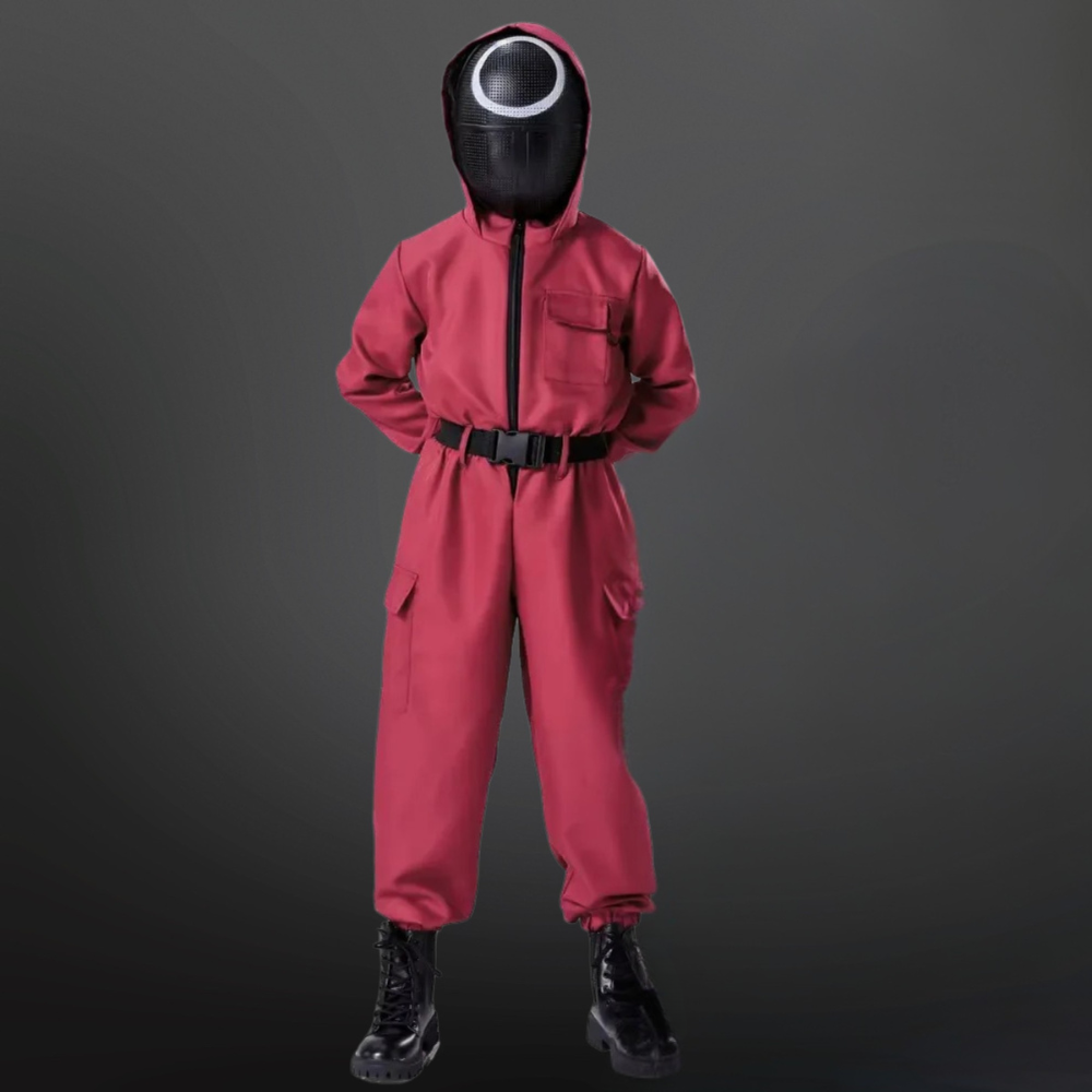 Halloween Cosplay Costume Police Officer Jumpsuit with Mask and Accessory Set - Image 2