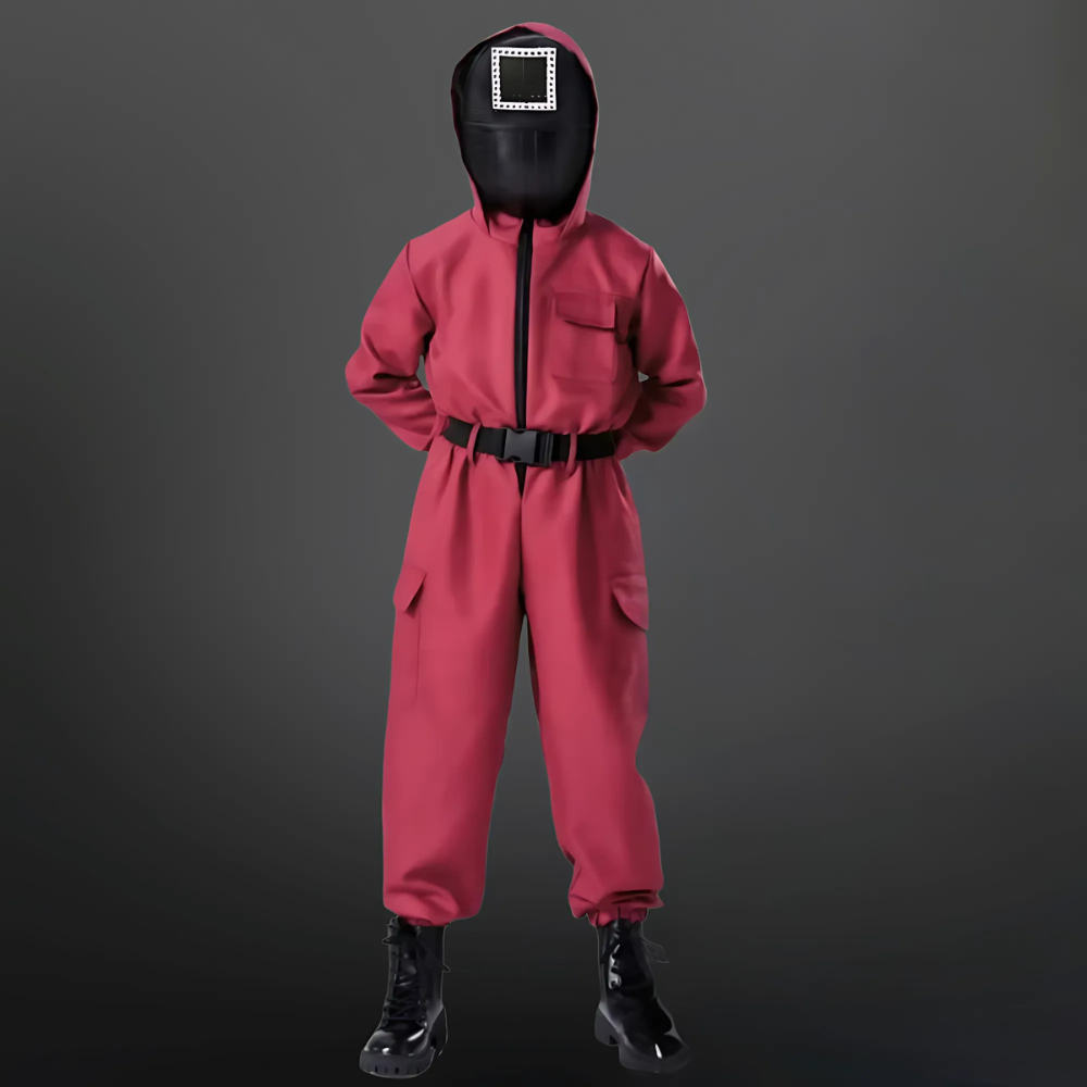 Halloween Cosplay Costume Police Officer Jumpsuit with Mask and Accessory Set - Image 3