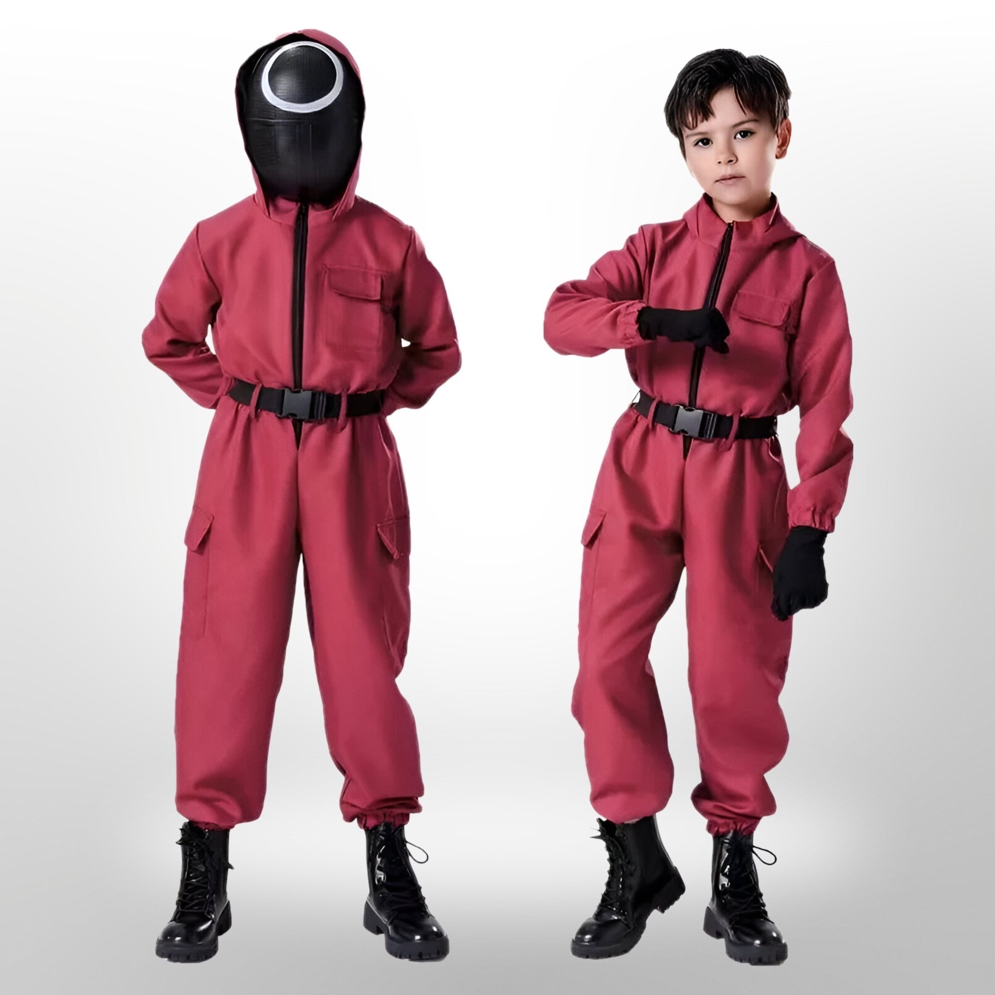 Halloween Cosplay Costume Police Officer Jumpsuit with Mask and Accessory Set - Image 6