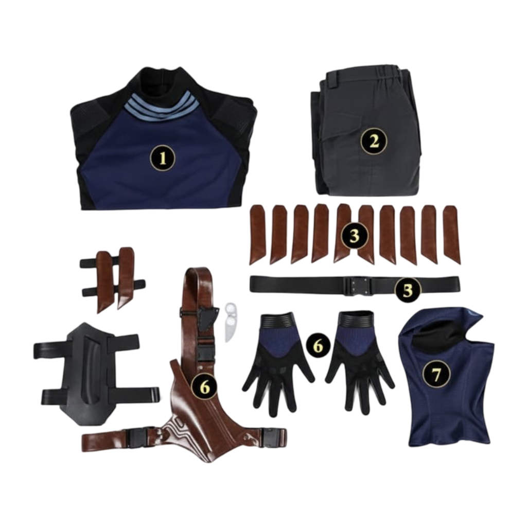 Halloween Cosplay Superhero Costume Set with Tactical Gear Mask Harness and Utility Belt for Adults - Image 4